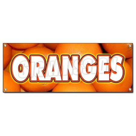 Signmission ORANGES BANNER SIGN citrus fruit juice florida produce orchard B-Oranges